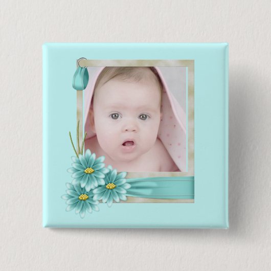 Foto für neue Babys - Ankündigung Button (Vorderseite)