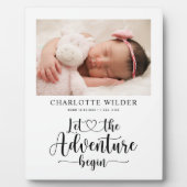 Foto für neugeborenes Baby Birth Stats Plaque Fotoplatte (Vorderseite)