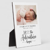 Foto für neugeborenes Baby Birth Stats Plaque Fotoplatte (Seite)