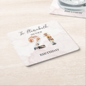 Foto für niedliche benutzerdefinierte Familie Rechteckiger Pappuntersetzer (angewinkelt)