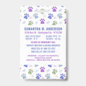 Foto für Niedliche Paw-Drucke mit Kind-ID-Notfallk Ausweis (Back)