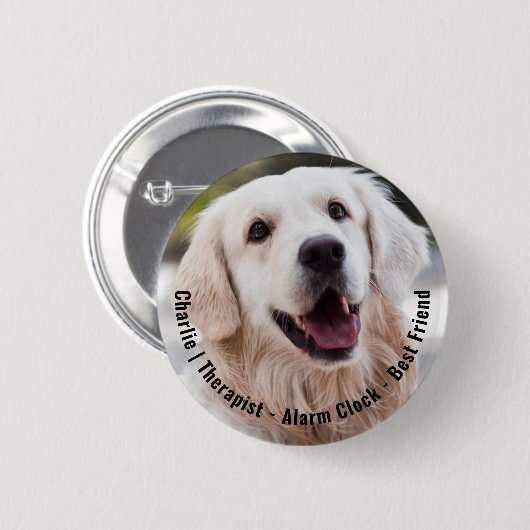 Foto für niedliche Wangen-Sentimental-Hunde-Namen- Button (Vorne & Hinten)