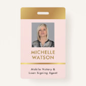 Foto für Notare Public Atney Pink & Gold Ausweis (Vorderseite)