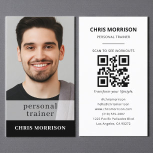 Foto für Personal Trainer der Black Fitness QR Cod Visitenkarte