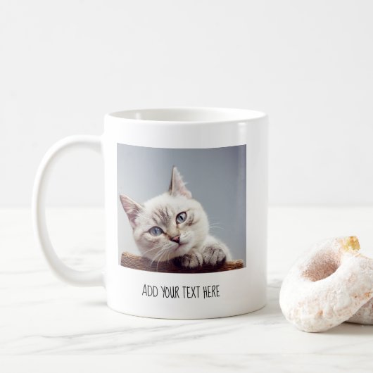 Foto für personalisierte Begleiter und Text Kaffeetasse (Mit Donut)
