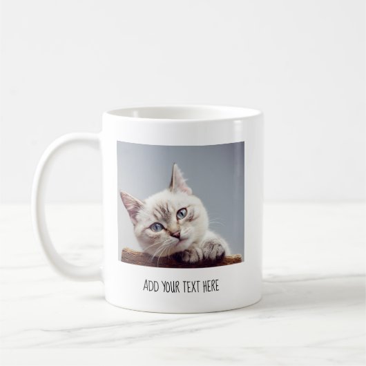 Foto für personalisierte Begleiter und Text Kaffeetasse (Links)