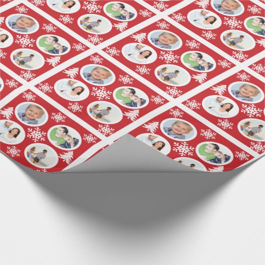 Foto für personalisierte Familienferien Geschenkpapier (Ecke)