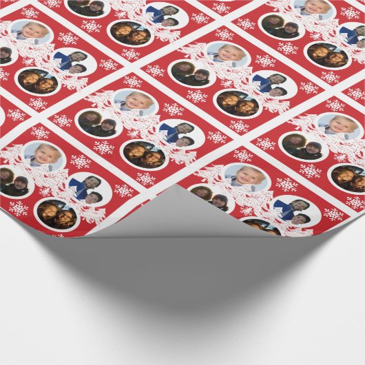 Foto für personalisierte Familienferien Geschenkpapier (Ecke)