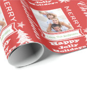 Foto für personalisierte Familienferien Geschenkpapier (Rolleneckpunkt)