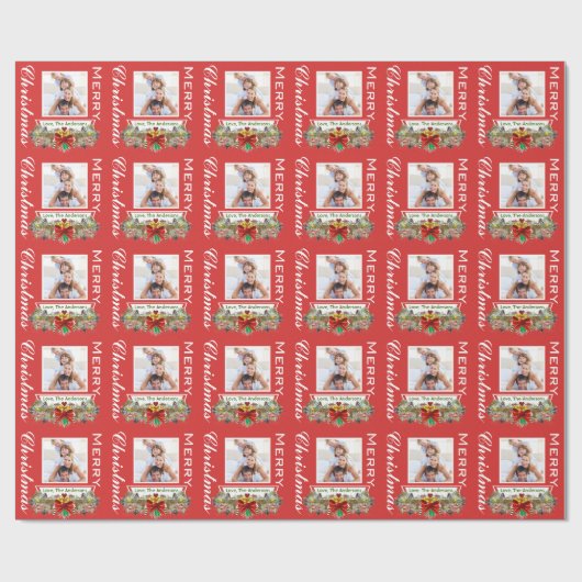 Foto für personalisierte Familienferien Geschenkpapier (Flach)