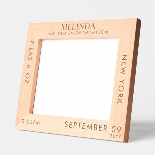 Foto für personalisierte Geburtsstadien Geätzte Rahmen (Links)