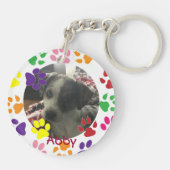 Foto für personalisierte Heimtiere und Name Schlüsselanhänger (Rückseite)