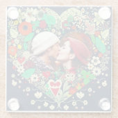 Foto für personalisierte Herzflora Glasuntersetzer (Rückseite)