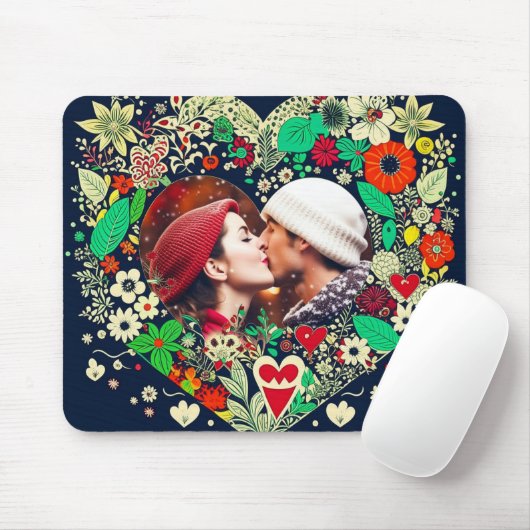 Foto für personalisierte Herzflora Mousepad (Mit Mouse)