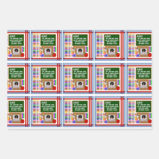 Foto für personalisierte Lehrer Geschenkpapier Set (Vorderseite 2)