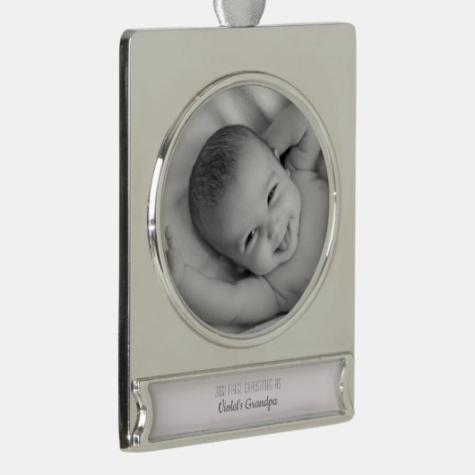 Foto für Personalisierte Weihnachtsnamen Banner-Ornament Silber (Rechts)