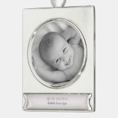 Foto für Personalisierte Weihnachtsnamen Banner-Ornament Silber (Links)