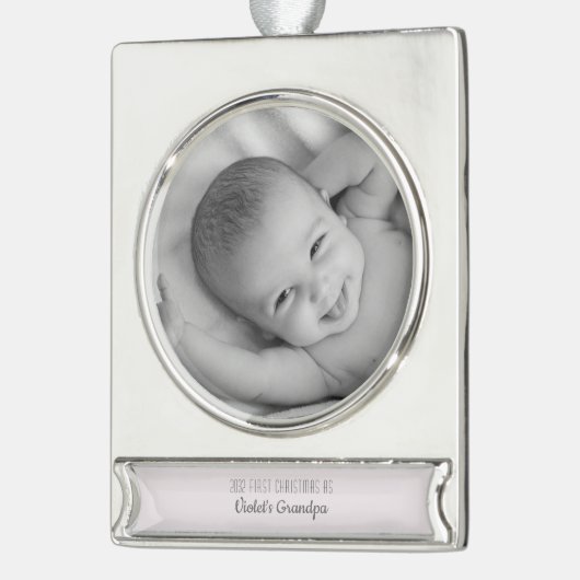 Foto für Personalisierte Weihnachtsnamen Banner-Ornament Silber (Links)