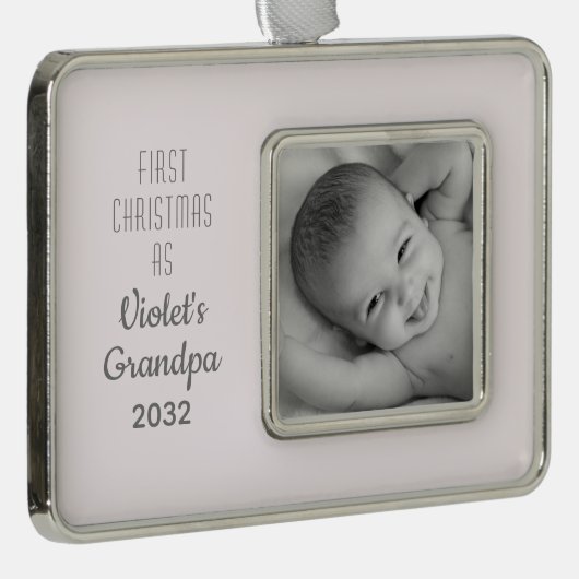 Foto für Personalisierte Weihnachtsnamen Rahmen-Ornament Silber (Rechts)