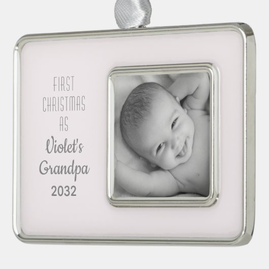 Foto für Personalisierte Weihnachtsnamen Rahmen-Ornament Silber (Links)