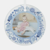 Foto für Personalisiertes Blaues Kraut Ornament Aus Glas (Vorderseite)