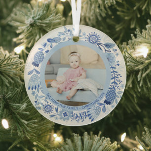 Foto für Personalisiertes Blaues Kraut Ornament Aus Glas