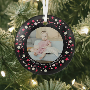 Foto für Personalisiertes Rosa Kraut Ornament Aus Glas