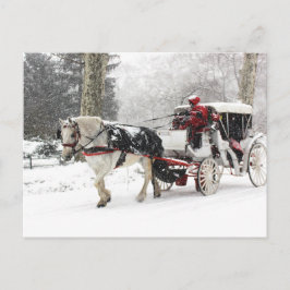 Foto für Pferde und Buggy im Central Park Winter Postkarte