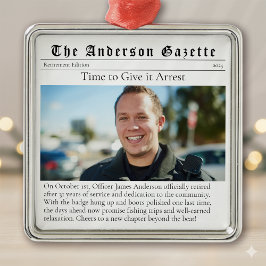 Foto für Polizeischutz Zeitung aufbewahren Ornament Aus Metall