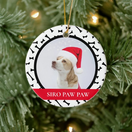 Foto für Red Custom Dog Name Keramik Ornament (Baum)