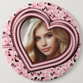 Foto für rosa Herzrahmen im Design mit benutzerdef Button (Vorderseite)