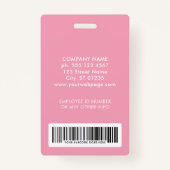 Foto für rosa Sicherheitslogo Strichcode-Mitarbeit Ausweis (Rückseite)