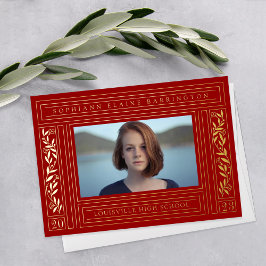 Foto für Rot und Gold-Abschluss Folieneinladung