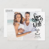 Foto für Save the Date-Skriptchtsätze Postkarte (Vorne/Hinten)