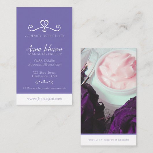Foto für Schönheitspflege oder Kosmetik Visitenkarte (Vorne/Hinten)