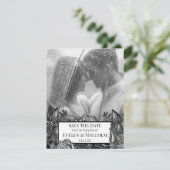 Foto für Schwarz und Weiß Save the Date Einladung (Stehend Vorderseite)