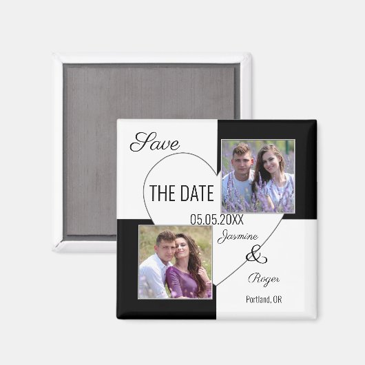 Foto für Schwarz und Weiß: Speichern des Datumsfel Magnet (Vorderseite/Rückseite)