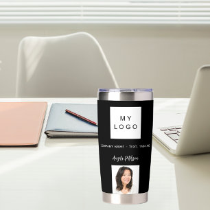 Foto für Schwarz-weiße Firmenlogo Thermobecher