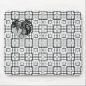 Foto für Schwarz-weiße Geometrie und Herzform Mousepad (Vorne)