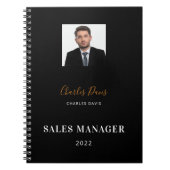 Foto für Schwarz-weiße Namenssignatur 2023 Notizblock (Vorderseite)