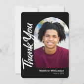 Foto für schwarzen Abschluss mit feinem, weißen Sk Dankeskarte (Vorderseite)