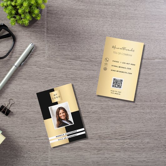Foto für schwarzes Gold - Firmenlogo QR-Code Visitenkarte