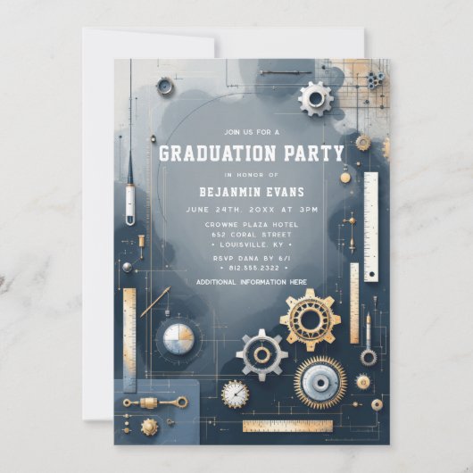 Foto für Silbergears Engineering Abschluss Einladung (Vorderseite)