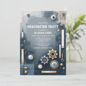Foto für Silbergears Engineering Abschluss Einladung (Stehend Vorderseite)