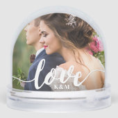 Foto für Skriptüberlagerung mit Liebe und Monogram Schneekugeln (Rückseite)