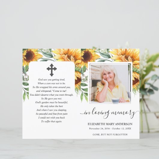 Foto für Sonnenblumen Beerdigung (Stehend Vorderseite)