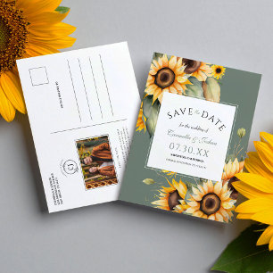 Foto für Sonnenblumen Save the Date Postkarte