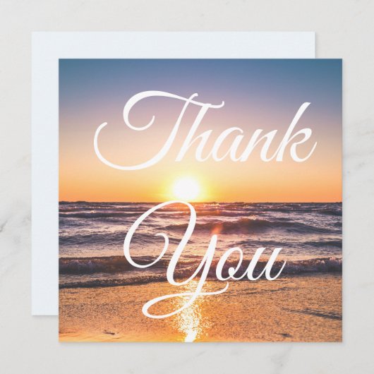 Foto für Sonnenuntergang mit klassischer Schrift (Vorne/Hinten)