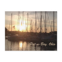 Foto für Sunset Boats in der Bucht Postkarte