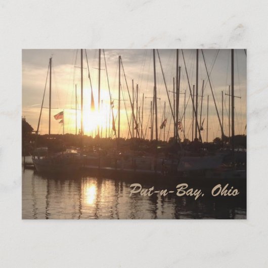 Foto für Sunset Boats in der Bucht Postkarte (Vorderseite)